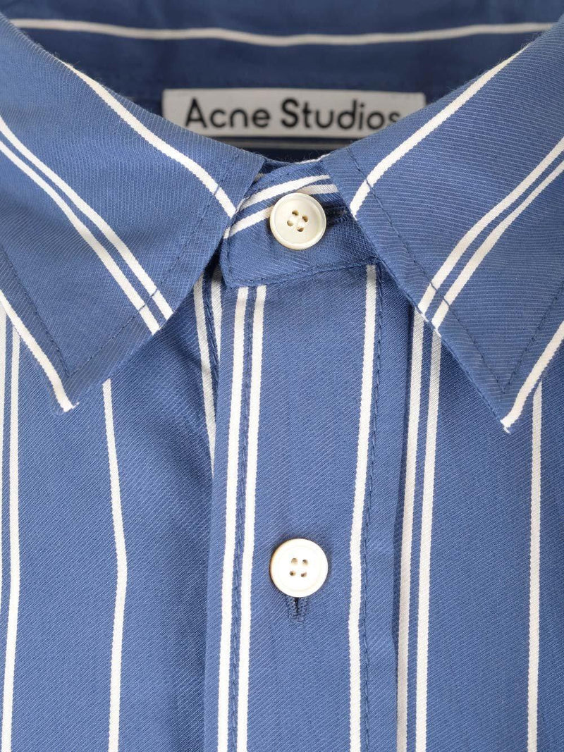 Acne Studios Logo Embroidered Striped Shirt - Men - Piano Luigi
