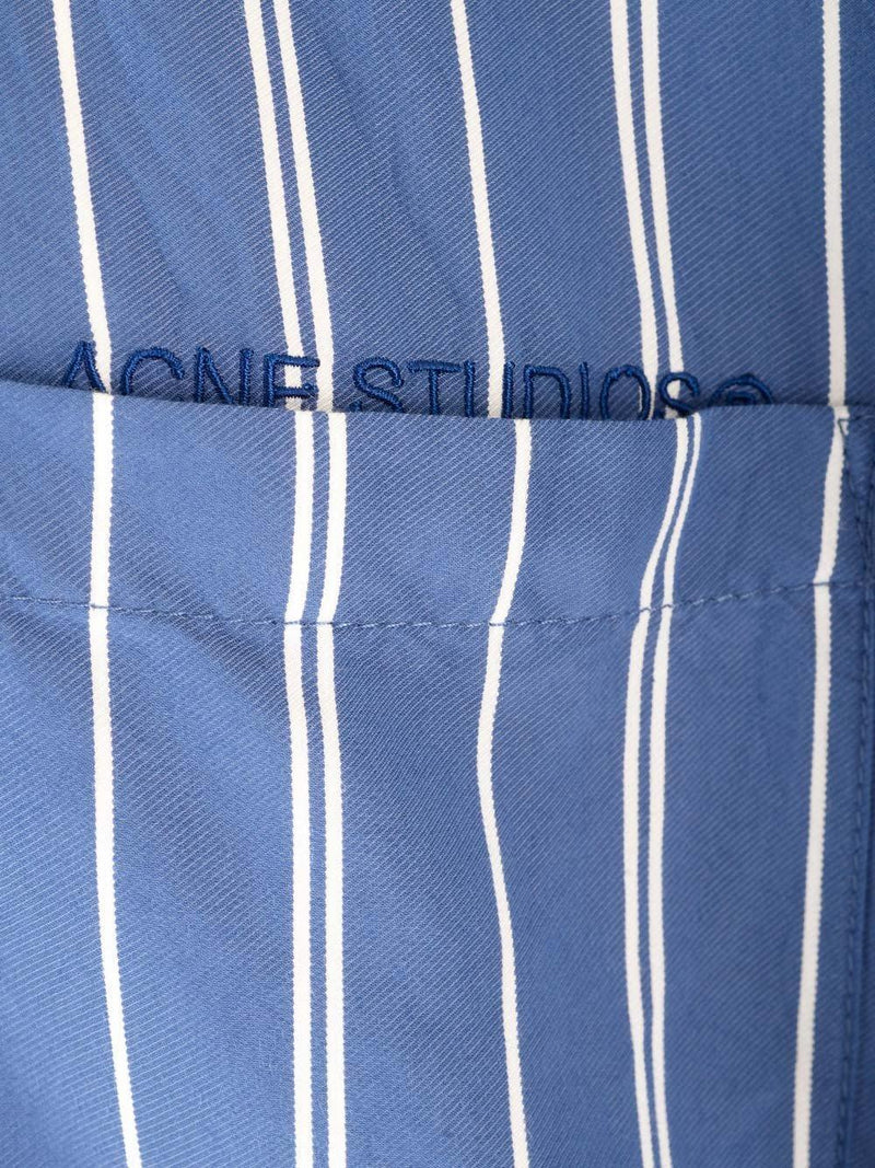 Acne Studios Logo Embroidered Striped Shirt - Men - Piano Luigi