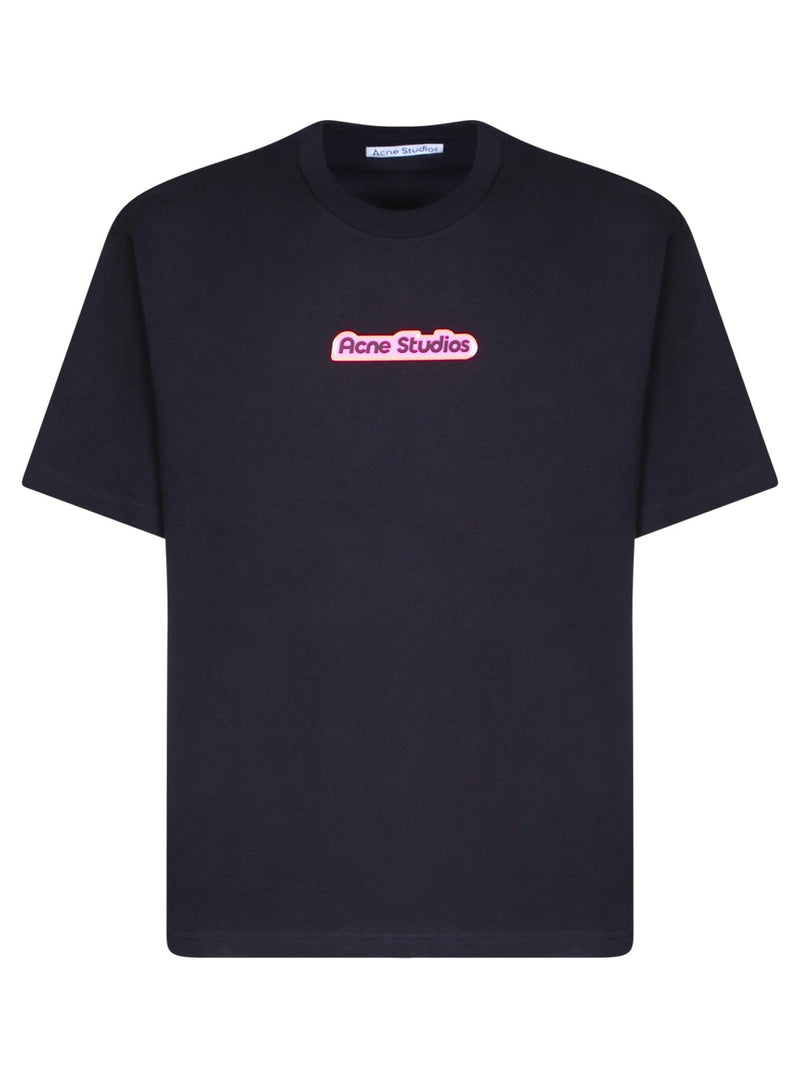 Acne Studios Logo Print Black T-shirt - Men - Piano Luigi