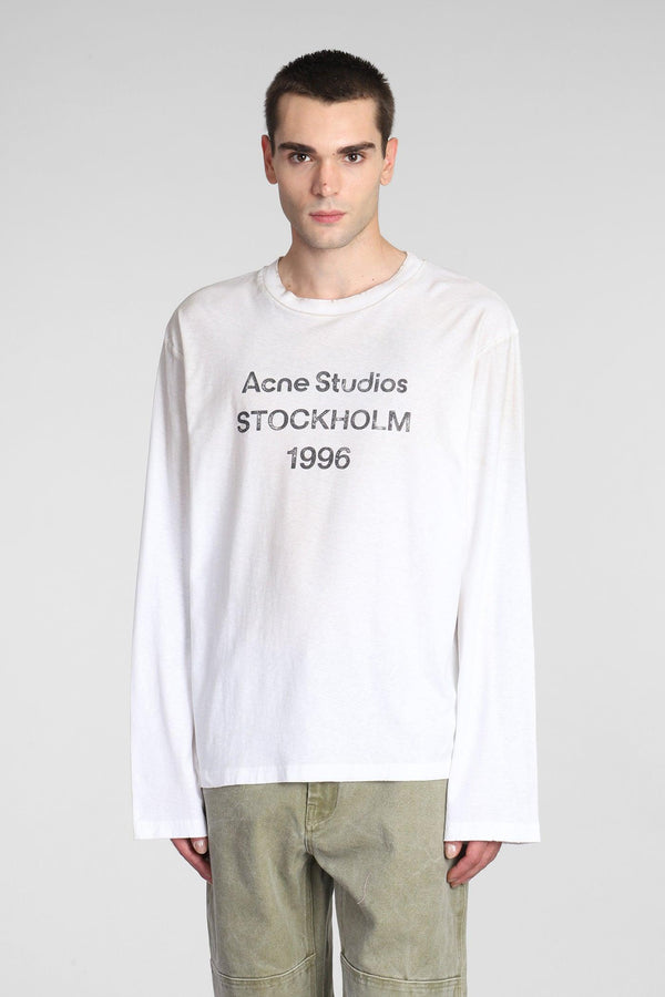 Acne Studios Logo T-shirt T-shirt In White Cotton - Men - Piano Luigi