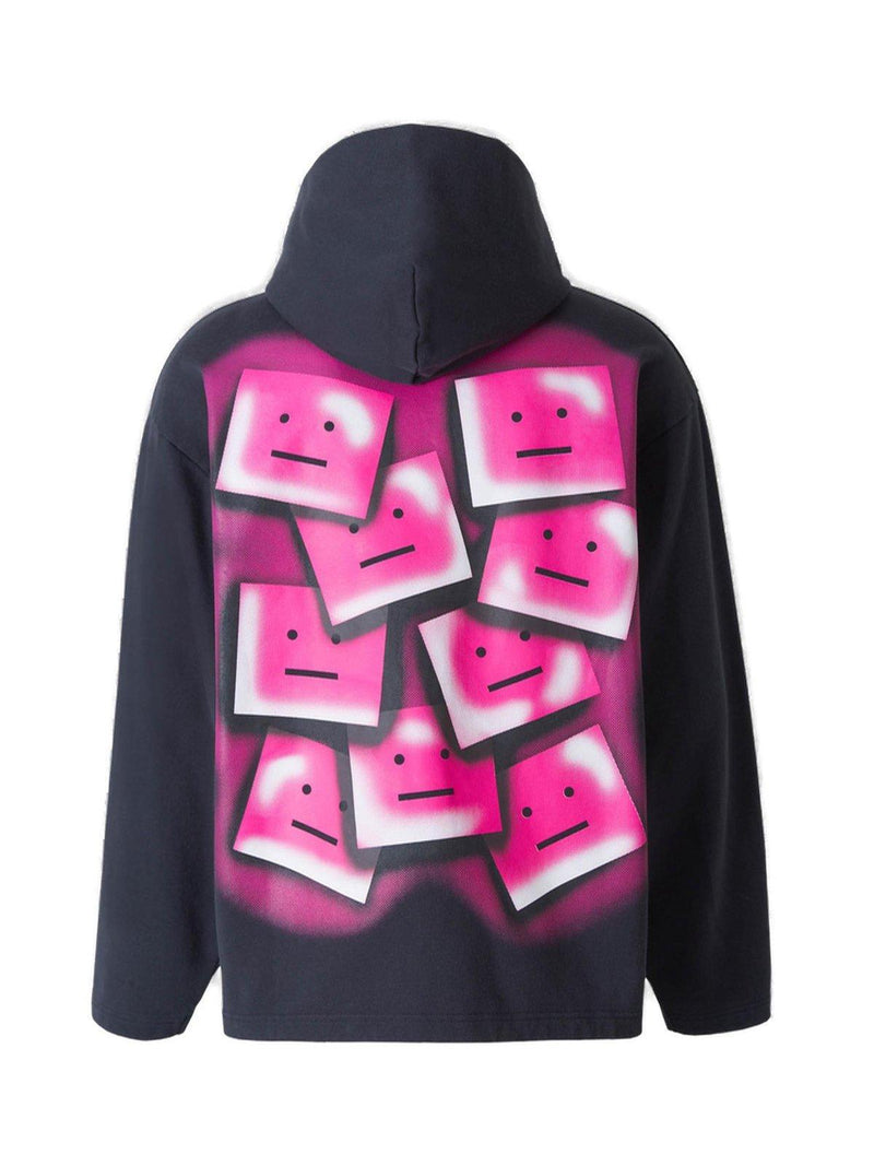 Acne Studios Nash Face Printed Hoodie - Men - Piano Luigi