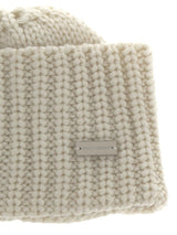 Saint Laurent Knitted White Beanie - Women - Piano Luigi