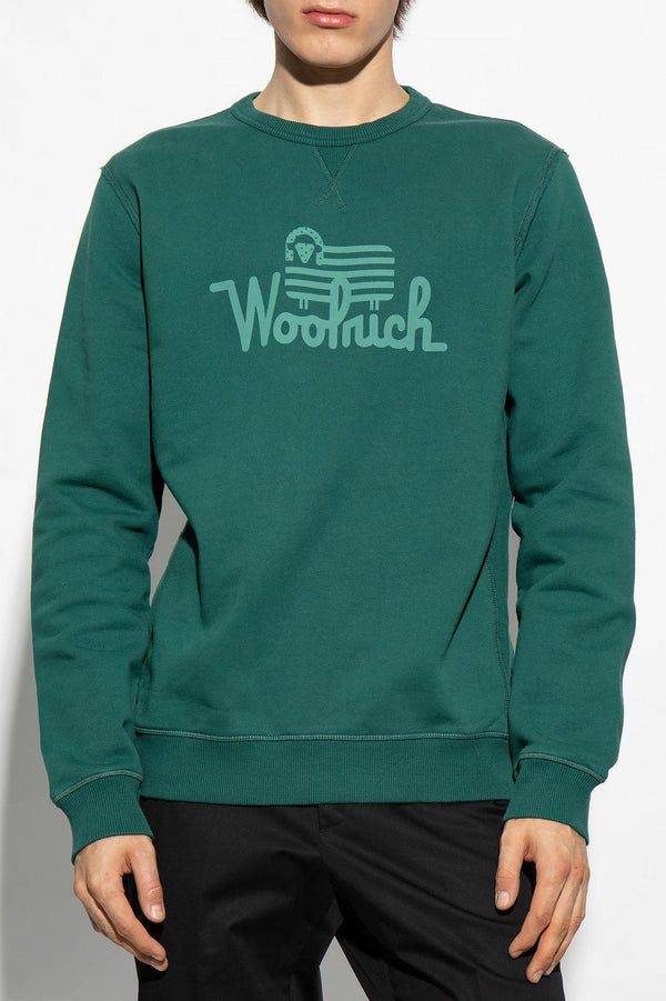 Woolrich Logo Printed Crewneck Sweatshirt - Men - Piano Luigi