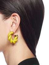 Bottega Veneta Interwoven Hoop Earrings - Women - Piano Luigi