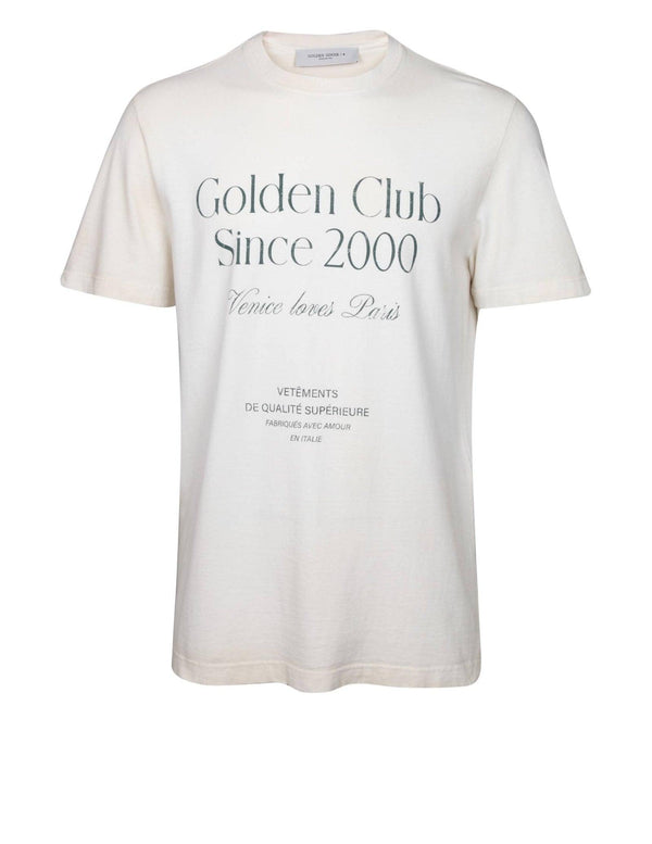 Golden Goose Golden T-shirt In Cotton Jersey Color Off White - Men - Piano Luigi