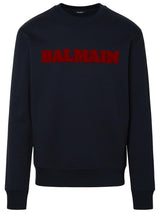 Balmain Blue Cotton Sweatshirt - Men - Piano Luigi