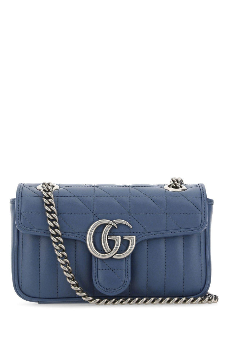 Gucci Blue Leather Mini Marmont Shoulder Bag - Women - Piano Luigi