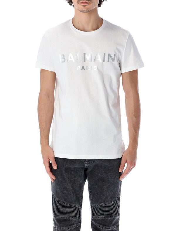 Balmain Logo Print Crewneck T-shirt - Men - Piano Luigi