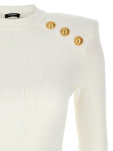 Balmain Logo Button Sweater - Women - Piano Luigi