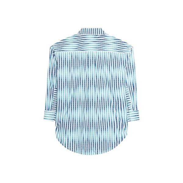 AMIRI All-over Striped Logo Motif Buttoned Shirt - Women - Piano Luigi