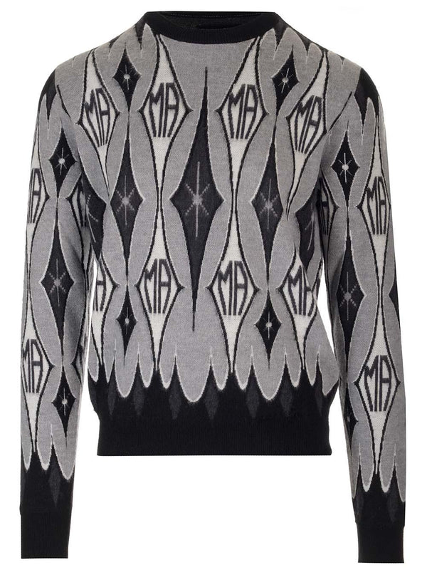 AMIRI argyle Crewneck Sweater - Men - Piano Luigi