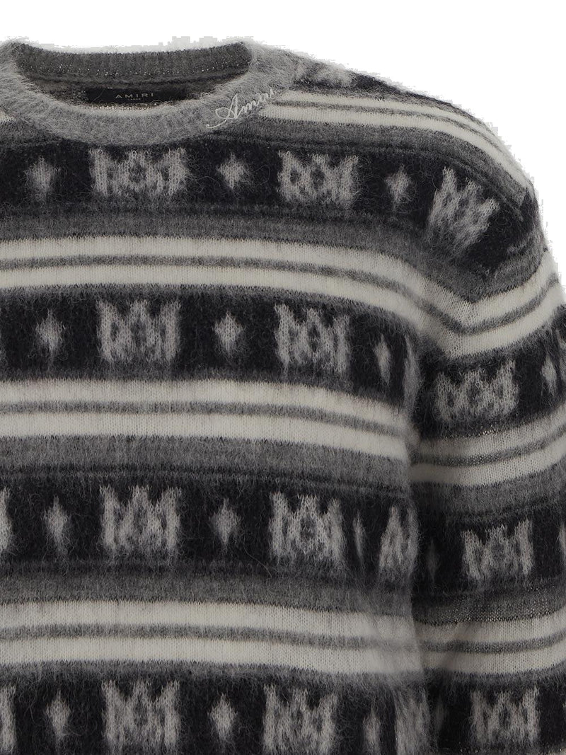 AMIRI Logo Jacquard Crewneck Knitted Jumper - Men - Piano Luigi