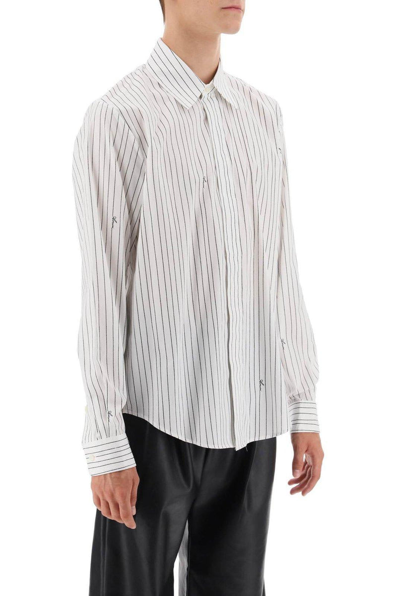 AMIRI Striped Long-sleeved Concealed Button Shirt - Men - Piano Luigi