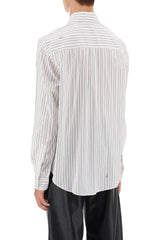 AMIRI Striped Long-sleeved Concealed Button Shirt - Men - Piano Luigi