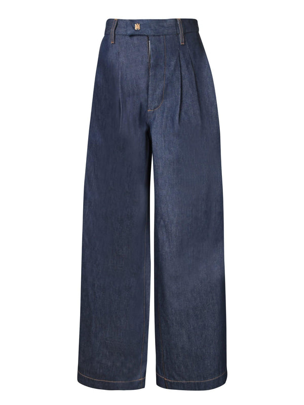 AMIRI Wide Leg Blue Jeans - Women - Piano Luigi