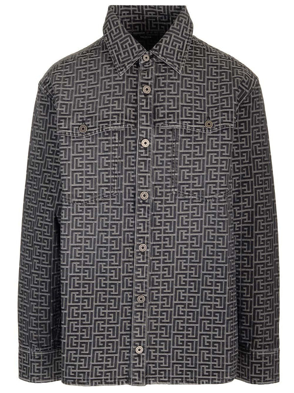 Balmain Gray Denim Shirt - Men - Piano Luigi