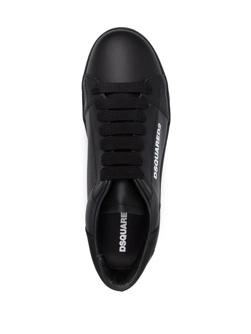 Dsquared2 Black Leather Sneakers - Men - Piano Luigi