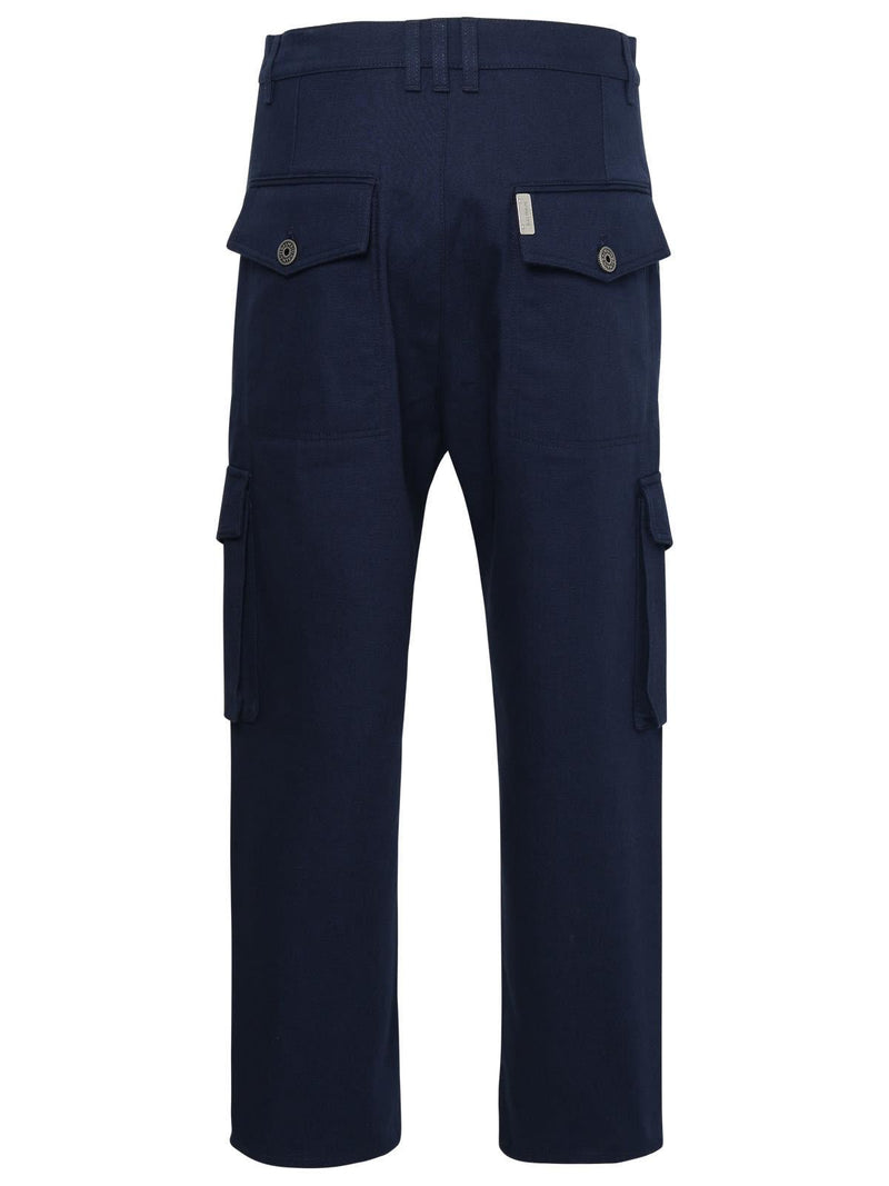 Balmain Blue Cotton Trousers - Men - Piano Luigi