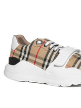 Burberry Beige New Regis Check Sneakers - Men - Piano Luigi