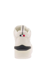 Moncler pivot White High-top Sneakers With Reflective Straps In Leather Woman - Women - Piano Luigi