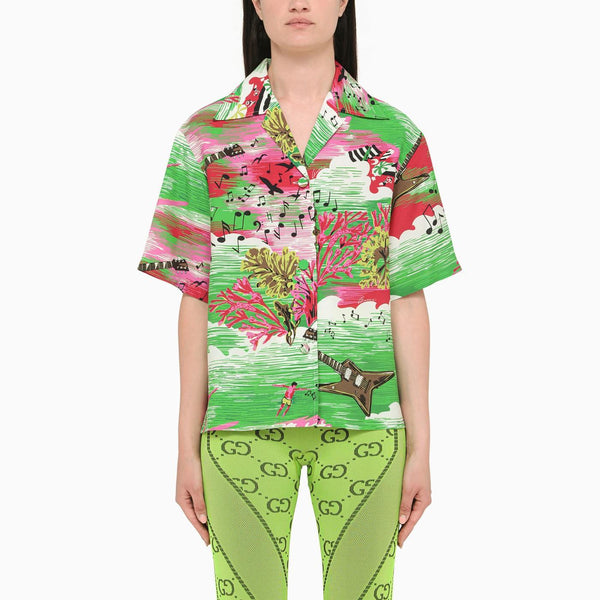 Gucci Love Parade Ocean Print Shirt - Women - Piano Luigi