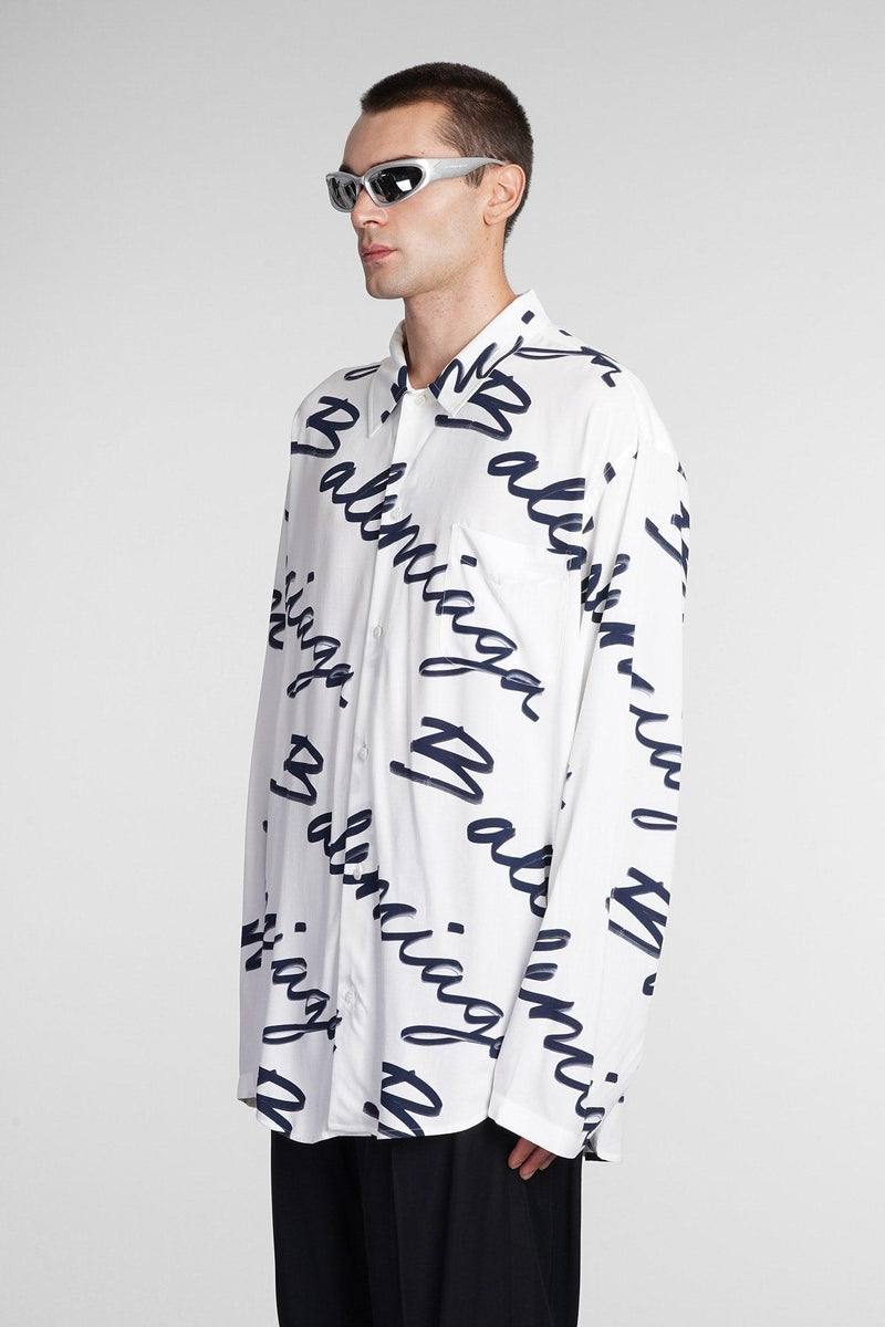 Balenciaga Shirt In White Viscose - Men - Piano Luigi