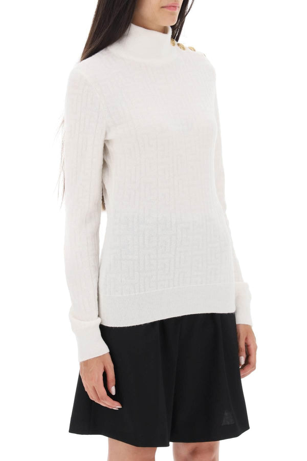 Balmain Sweater In Monogram Knit - Women - Piano Luigi