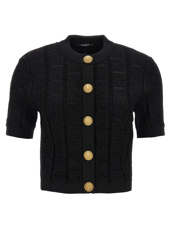 Balmain Cardigan ss Monogram - Women - Piano Luigi