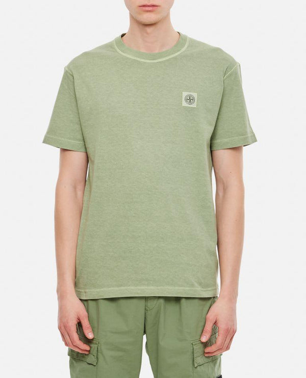 Stone Island Basic Logo T-shirt Cotton Washed - Men - Piano Luigi