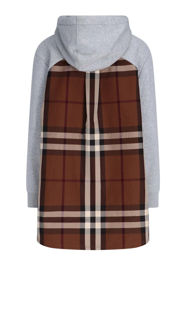 Burberry Check Panelled Drawstring Hoodie - Women - Piano Luigi