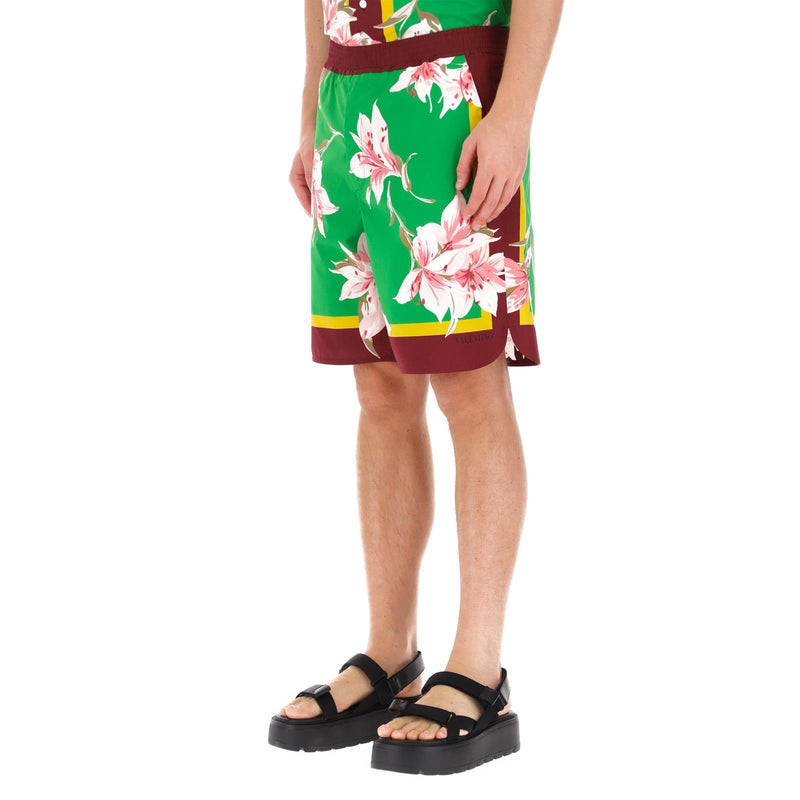 Valentino Flowers Printed Bermuda Shorts - Men - Piano Luigi