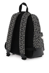 Balmain Backpack In Black And Ivory Jacquard With Maxi Monogram - Men - Piano Luigi