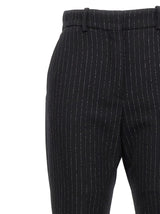 Balmain Black Lurex Striped Flare Trousers - Women - Piano Luigi