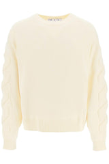 Off-White Cream Sweater With Embossed Detailing - Men - Piano Luigi