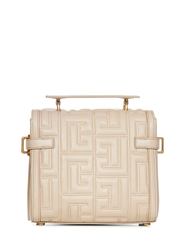 Balmain B-buzz 23 Bag In Beige Quilted Leather - Women - Piano Luigi