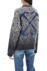 Off-White Grey Mohair Fuzzy Sweater - Women - Piano Luigi