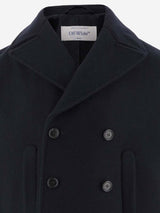 Off-White Double-breasted Long-sleeved Peacoat - Men - Piano Luigi