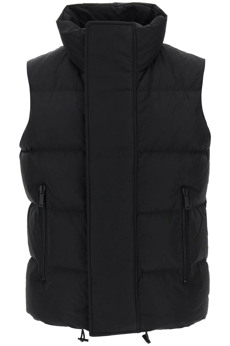 Dsquared2 Black Padded Gilet With Logo - Men - Piano Luigi