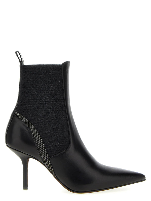 Brunello Cucinelli Monile Leather Ankle Boots - Women - Piano Luigi