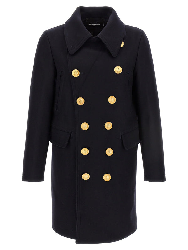 Dsquared2 Double Breasted Wool Coat - Men - Piano Luigi