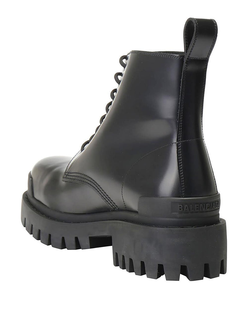 Balenciaga Strike Leather Combat Boots - Men - Piano Luigi