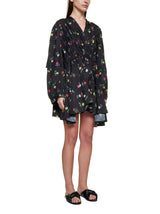 Balenciaga V-neck Floral-printed Mini Doll Dress - Women - Piano Luigi