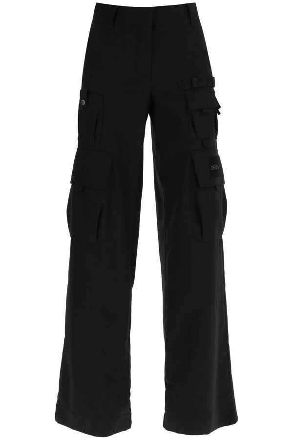 Off-White Wool Cargo Trousers - Women - Piano Luigi