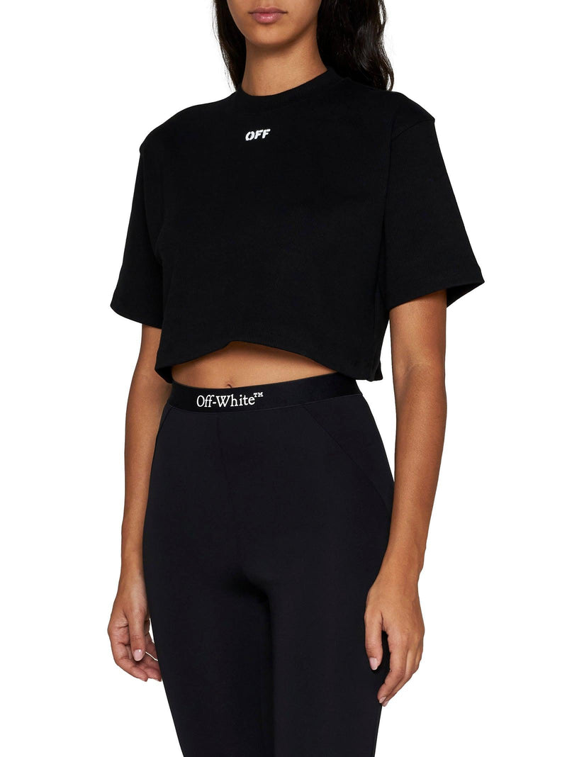 Off-White Black off Cropped T-shirt - Women - Piano Luigi