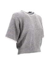 Brunello Cucinelli Contrasting-border Knitted Top - Women - Piano Luigi