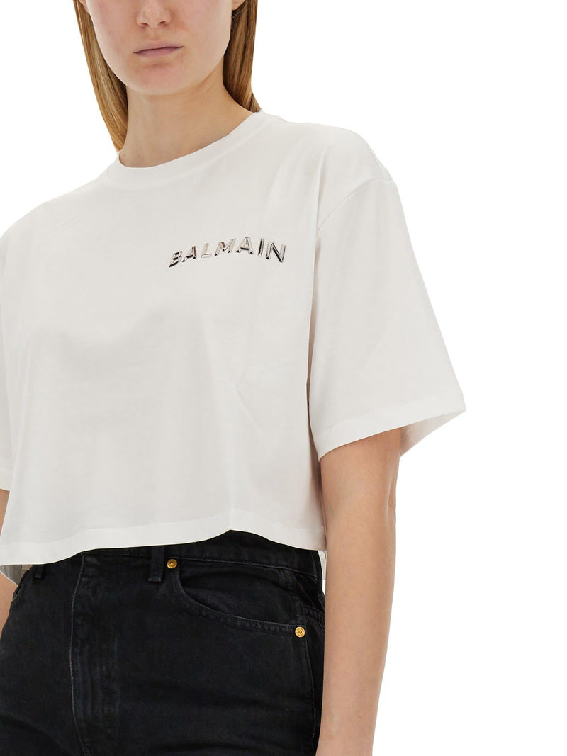 Balmain Logo Print T-shirt - Women - Piano Luigi