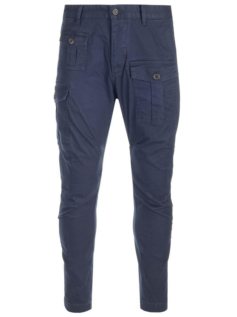 Dsquared2 Blue Cargo Trousers - Men - Piano Luigi