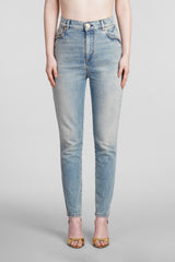 Balmain Jeans In Blue Cotton - Women - Piano Luigi