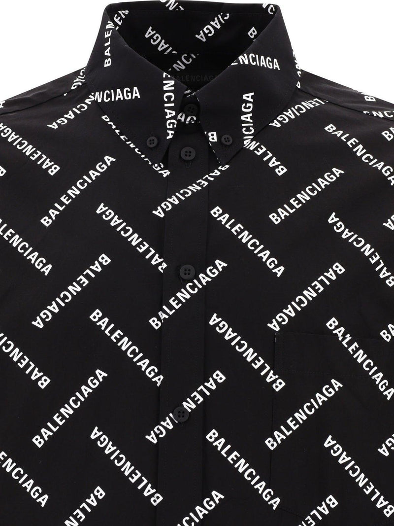 Balenciaga Allover Logo Printed Long-sleeved Shirt - Men - Piano Luigi