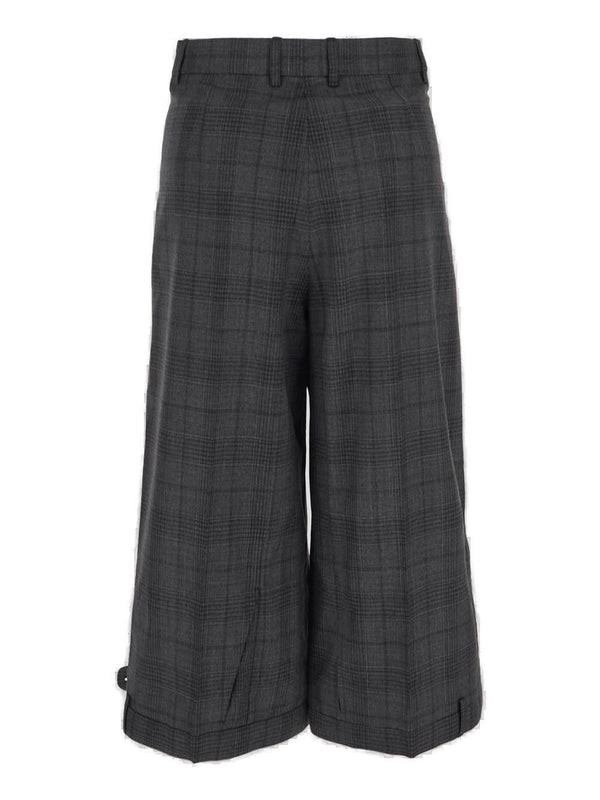 Balenciaga Checked Deconstructed Long Shorts - Women - Piano Luigi